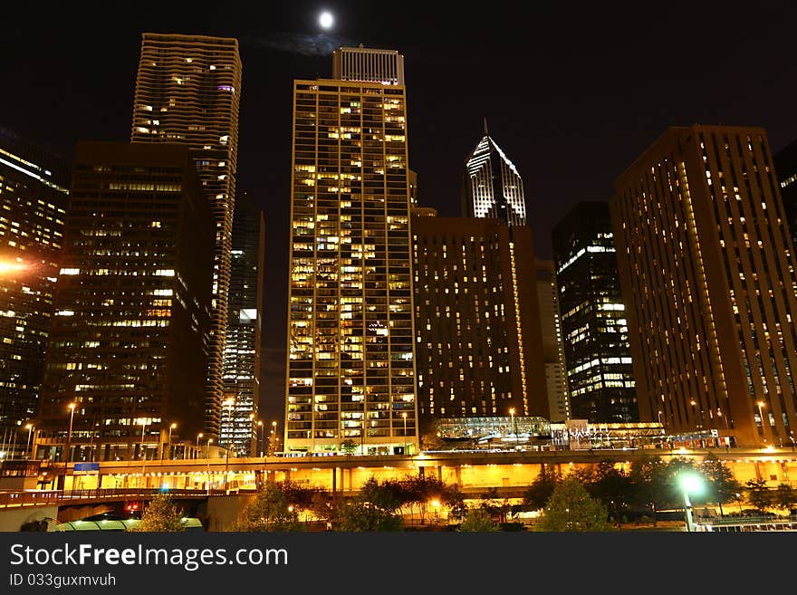 Chicago at night