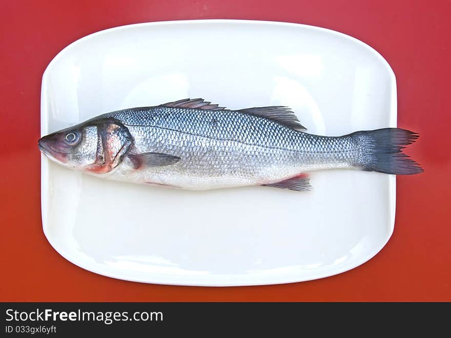 A fresh fish in the dish