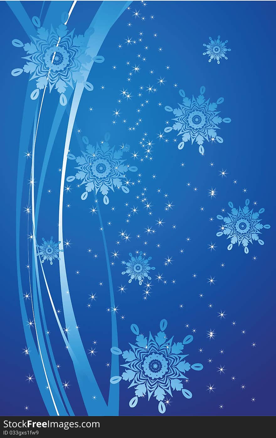 Christmas card with snowflakes. New Year's background