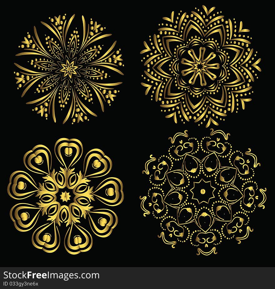 Beautiful, golden New Year's snowflakes by Christmas