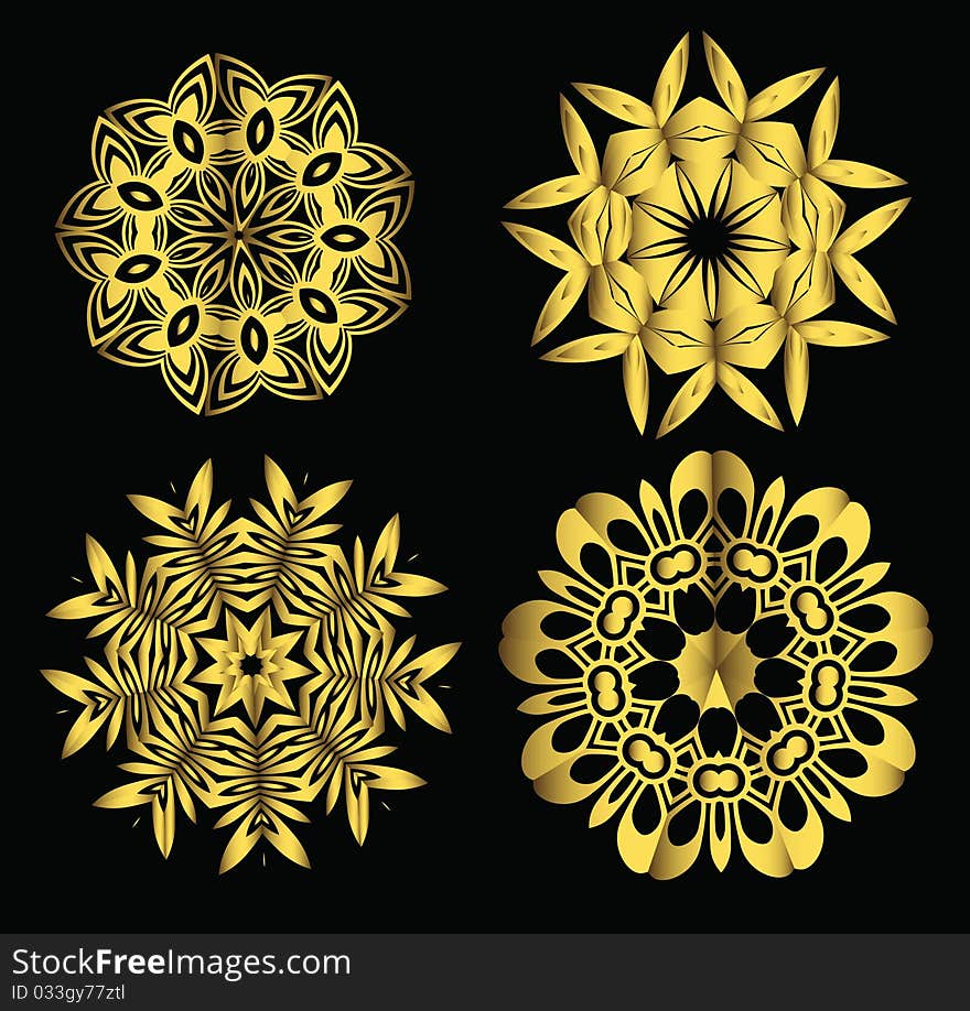 Beautiful, golden New Year's snowflakes by Christmas