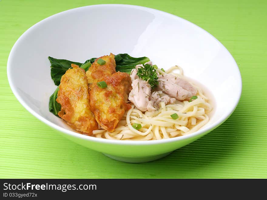 Chinese vegetarian soup with noodle