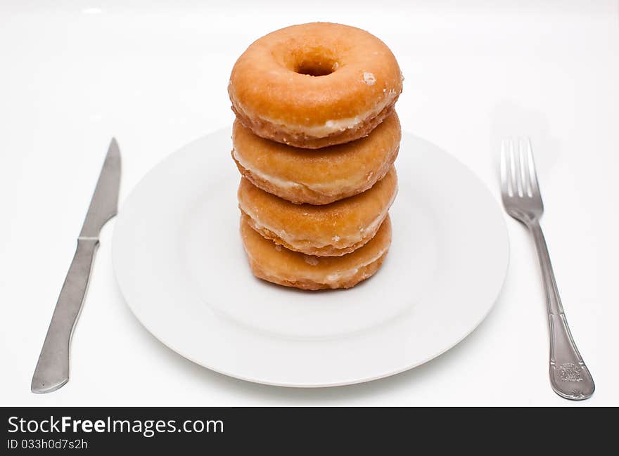 Group of doughnuts on a white background