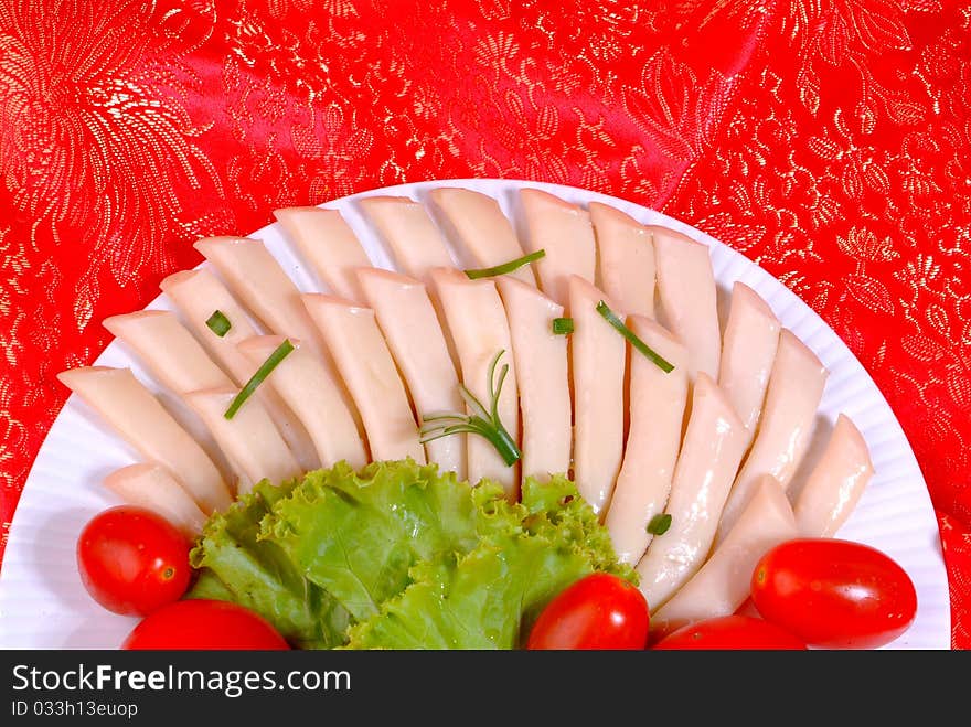 A plate of razor clams.