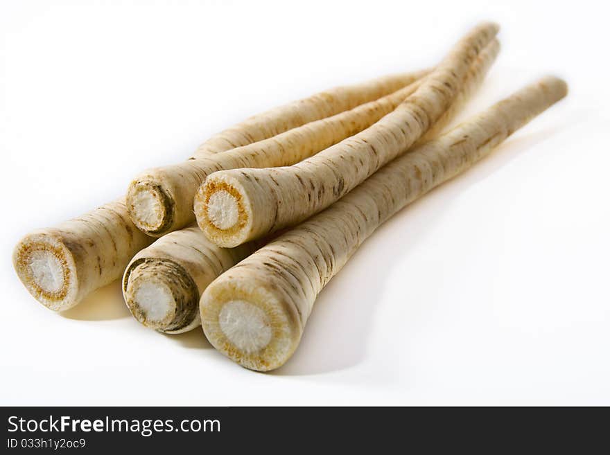 Sheaf Of Parsnip On A White Background