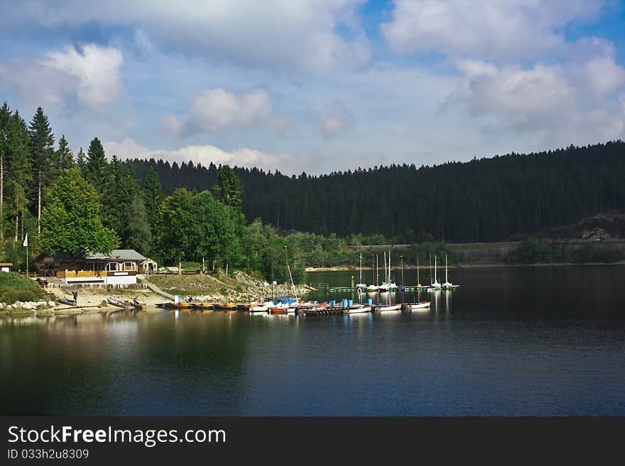 Alpine lake resort in the german alps