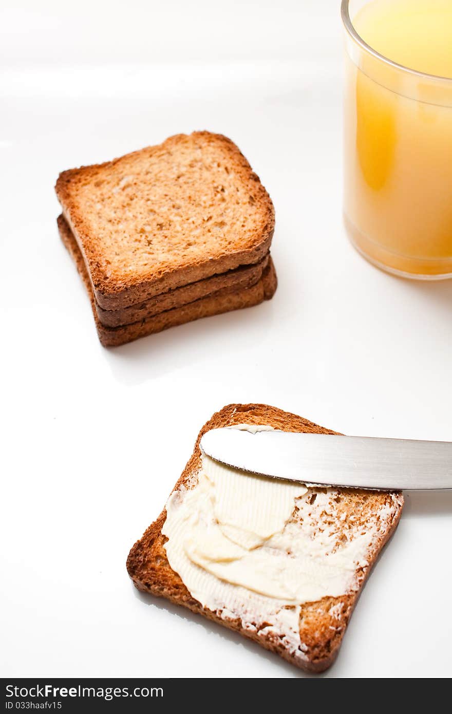 Detail of toast for breakfast