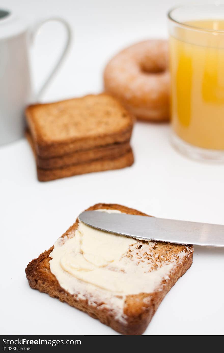 Detail of toast for breakfast