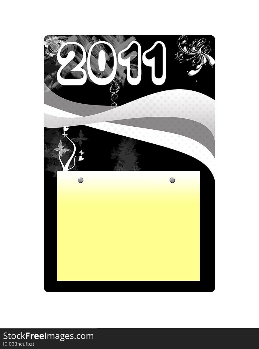 2011 note pad on white