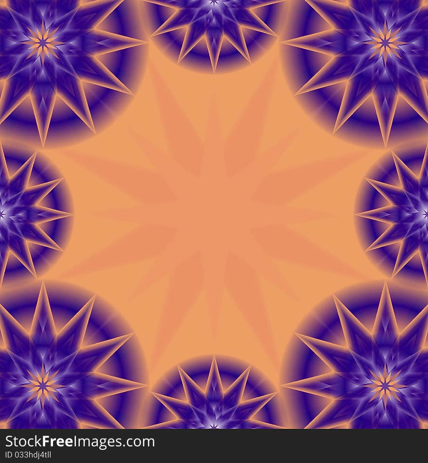 Frame made of purple stars on yellow background. Frame made of purple stars on yellow background.