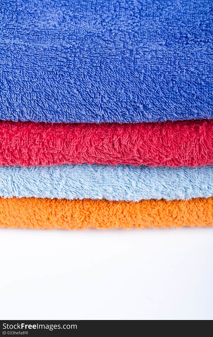 Colorful towels o white background