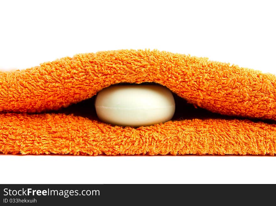 Colorful towels o white background