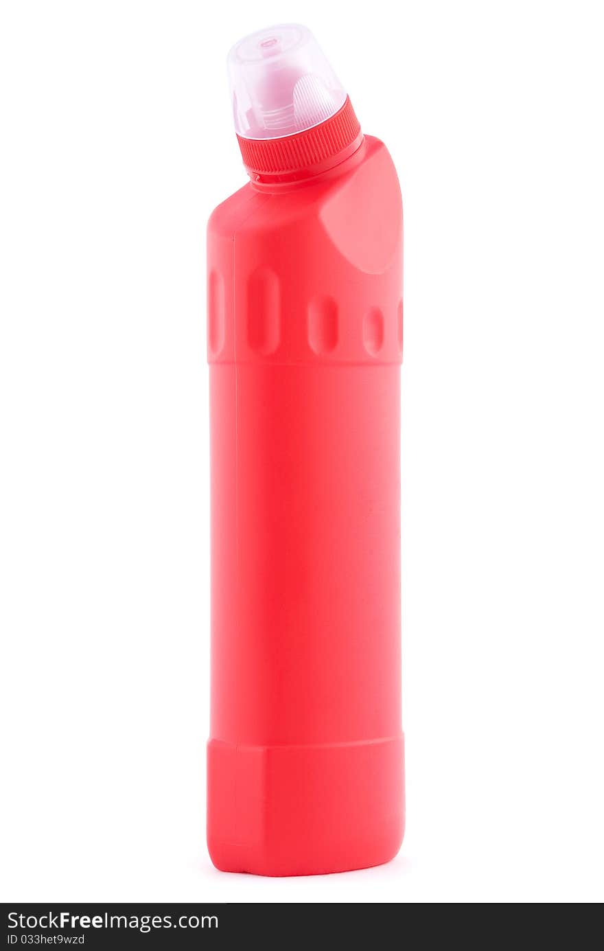 Red plastic bottle