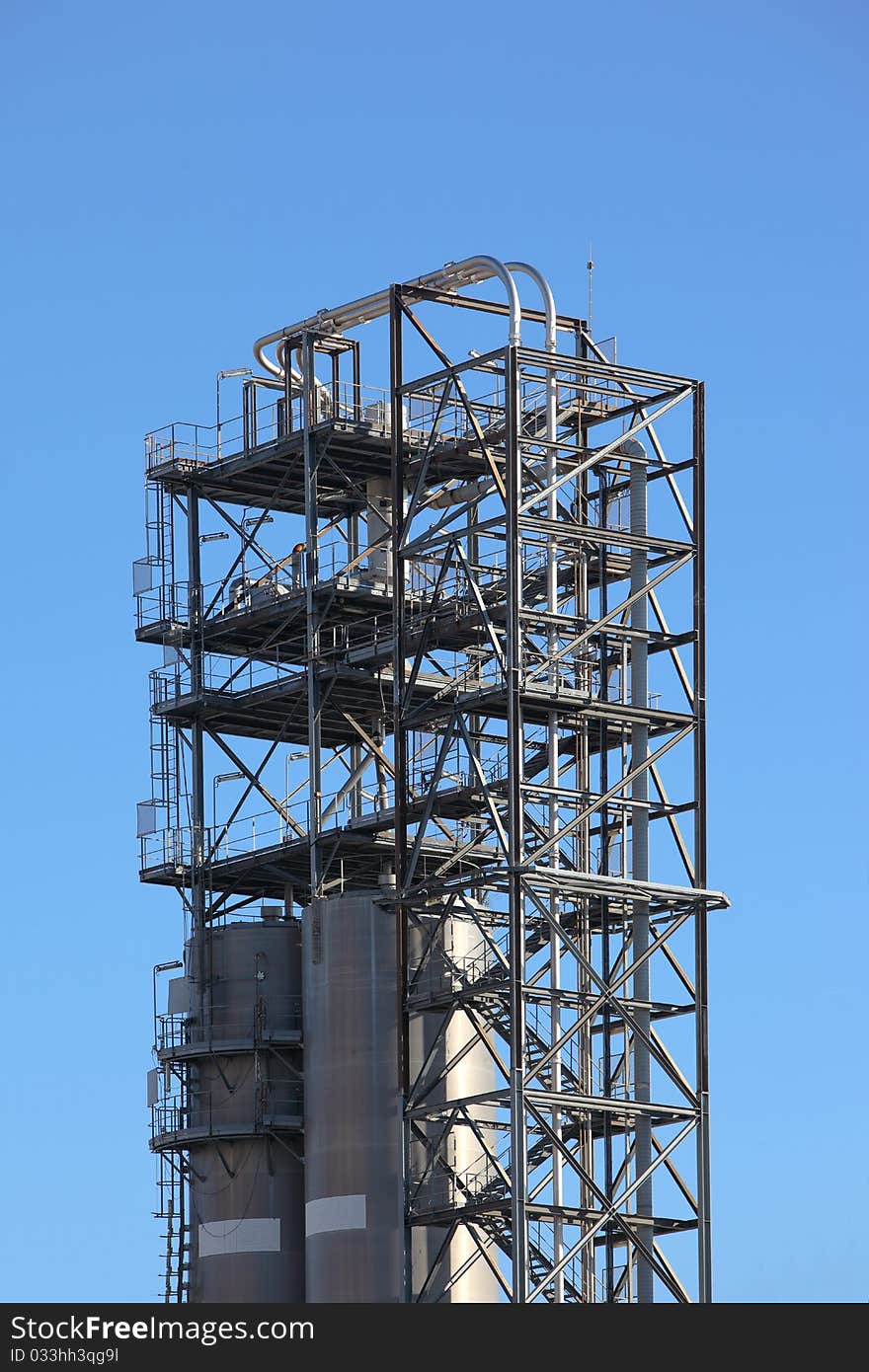 Tower in a oil refinery