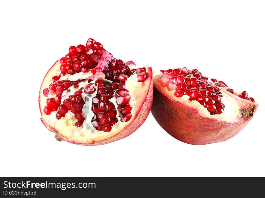 Half of pomegranate