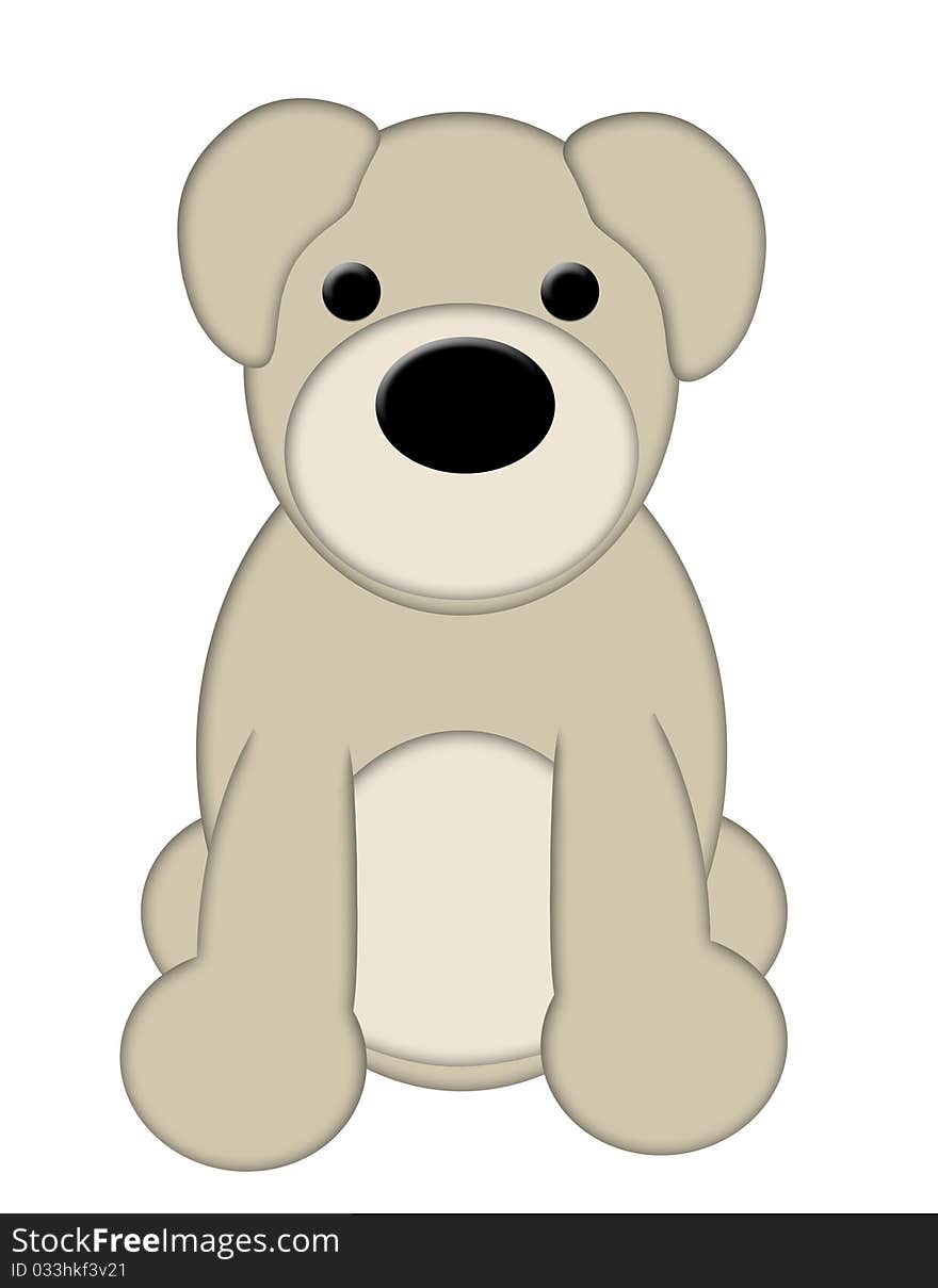 An illustration of a stuffed animal, digitally created.