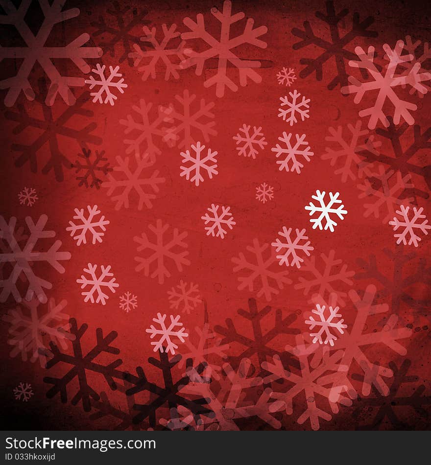 Blue Paper Background with snowflages in the front. Blue Paper Background with snowflages in the front