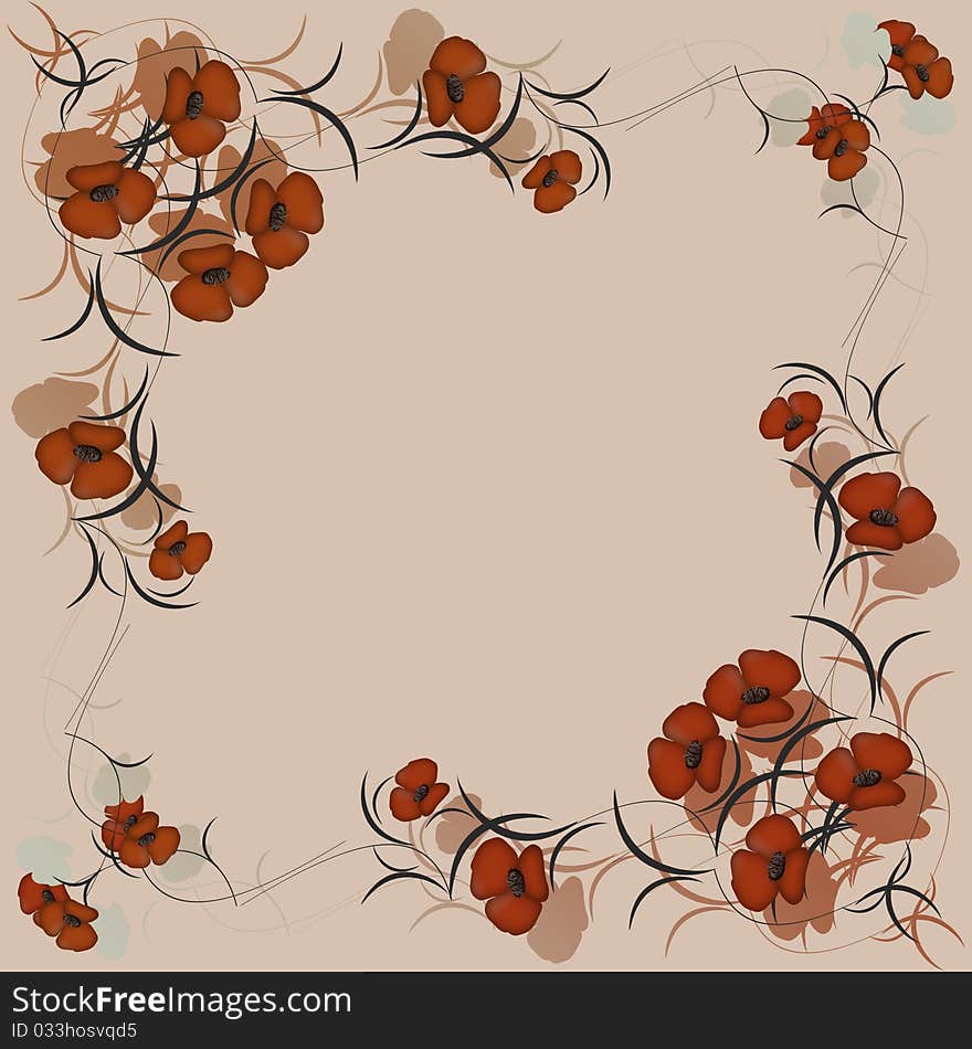 Floral background with abstract flowers