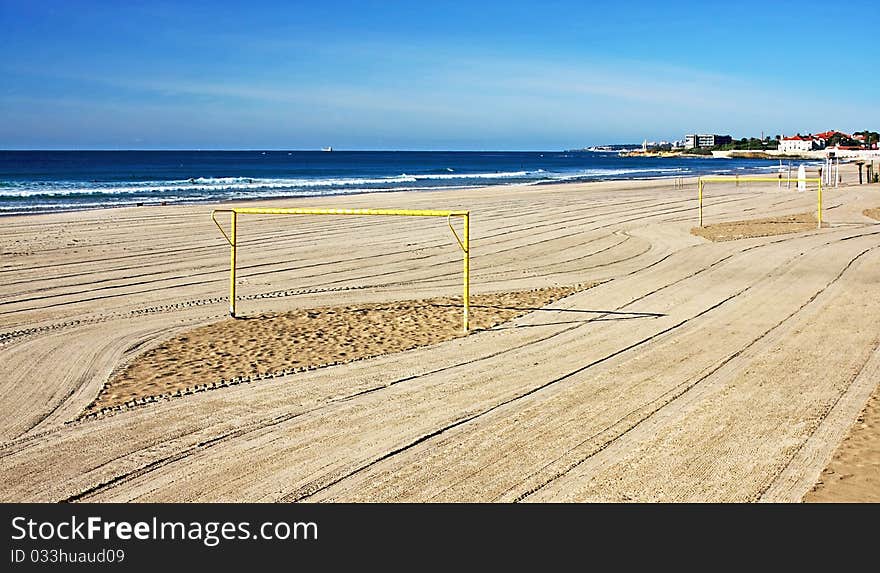 Soccer pitch on the beach of Carcavelos. Soccer pitch on the beach of Carcavelos