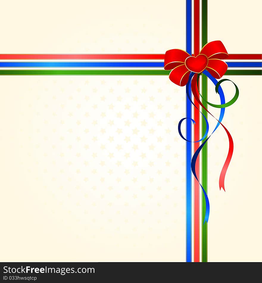 Christmas Ribbons On A Background