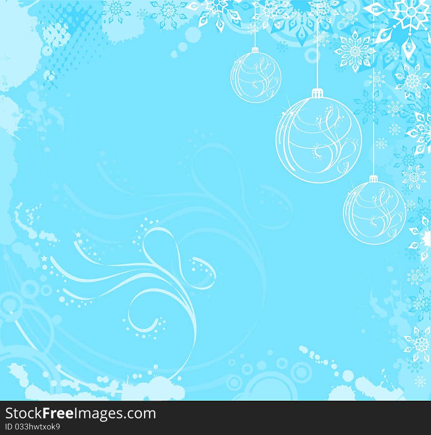 Christmas balls on a abstract background