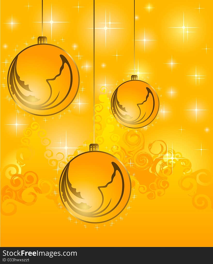 Christmas balls on a abstract background