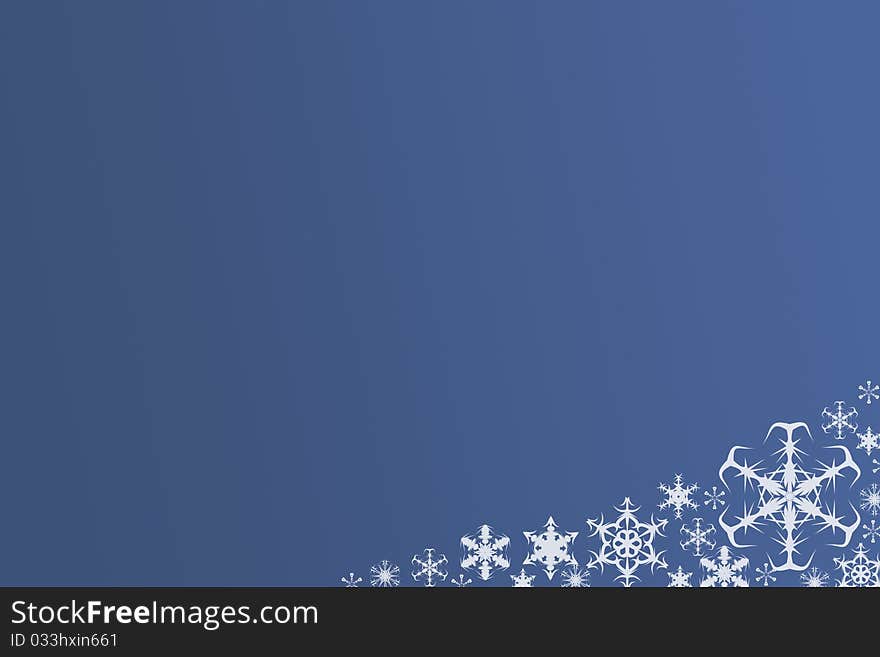 Gradient background for greetings with snowflakes