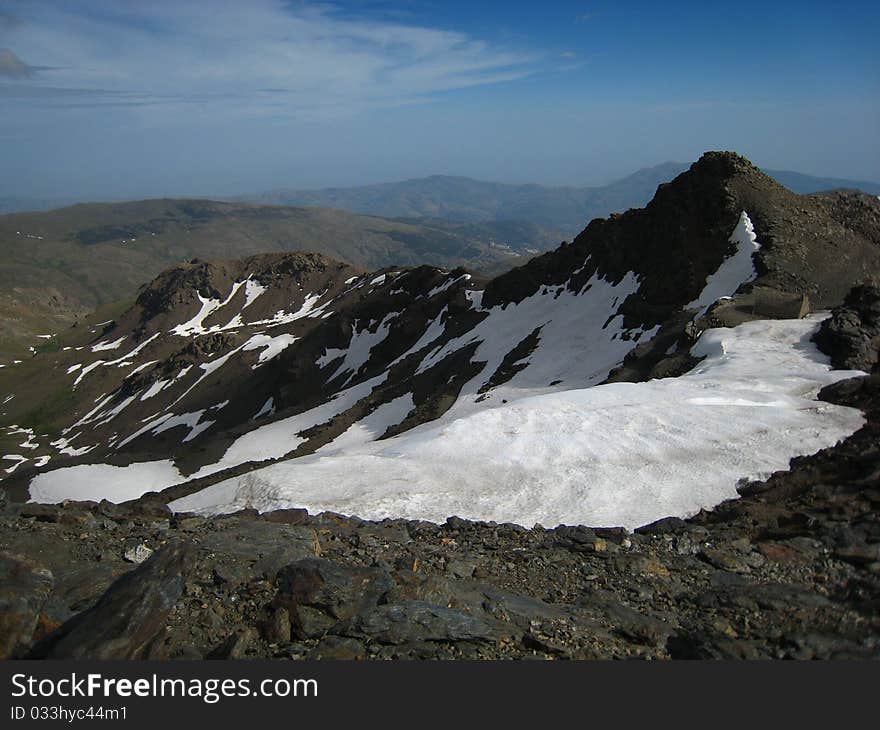 Snow Mountains at Top of Veleta Peak, in Sierra Nevada. Granada/Grenade. Spain. Snow Mountains at Top of Veleta Peak, in Sierra Nevada. Granada/Grenade. Spain