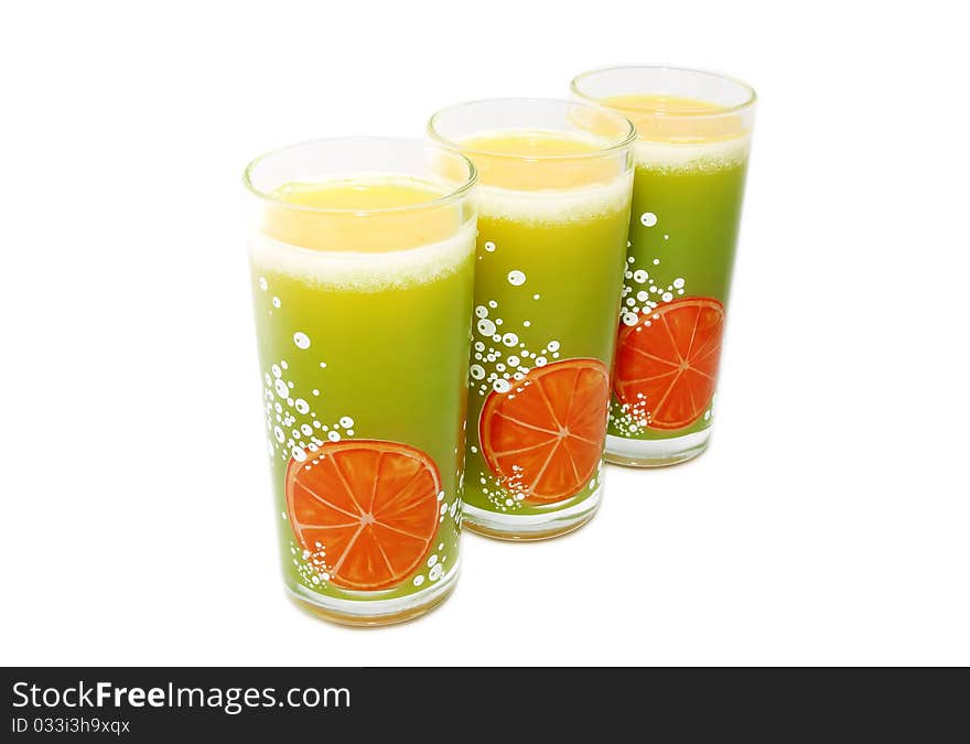 Three Glasses Of Citrus Orange Juice