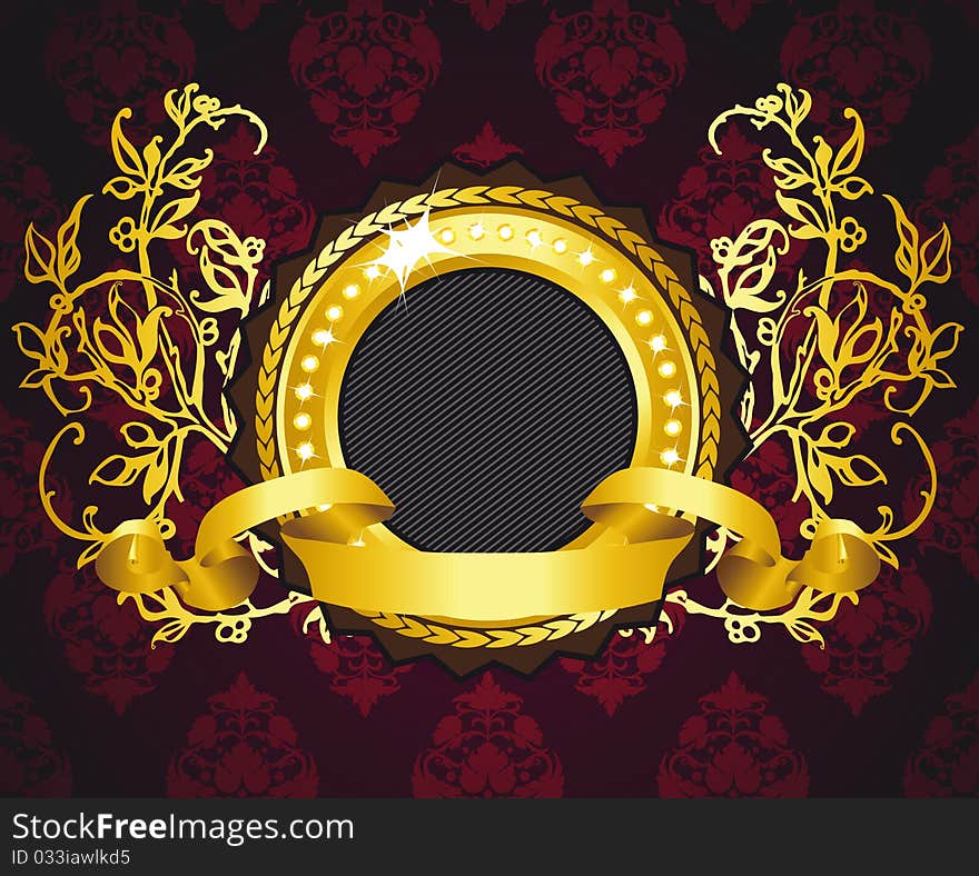 Golden ring composition on seamless background