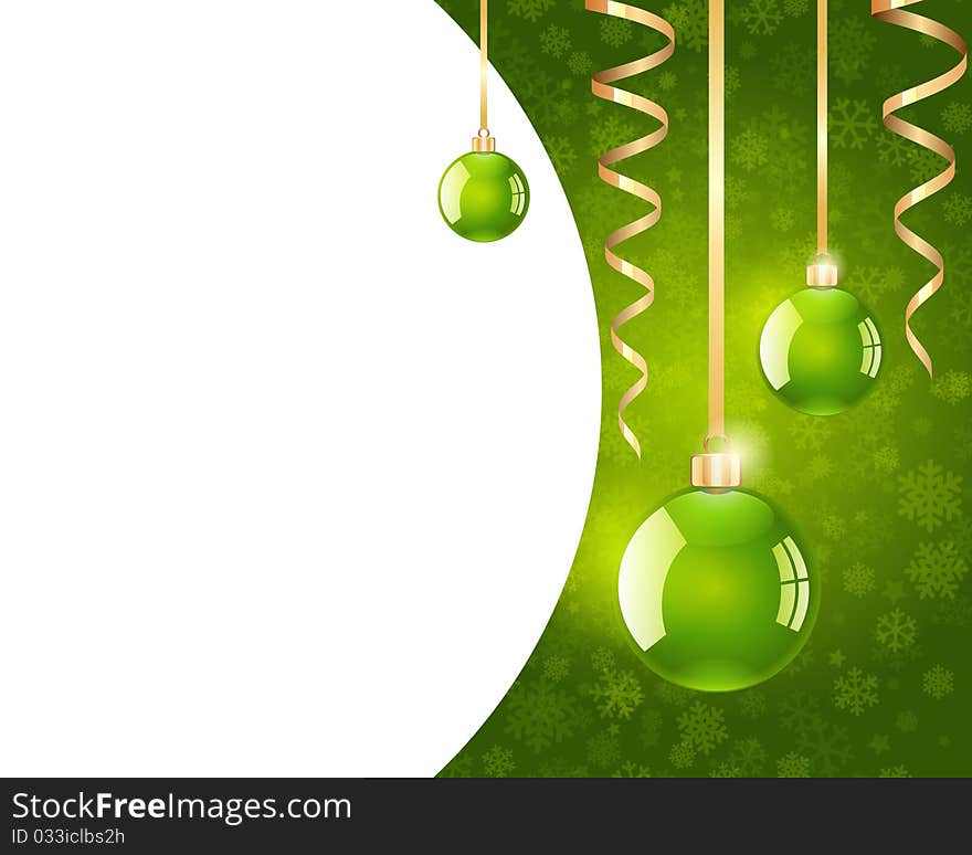 Christmas shiny balls vector background