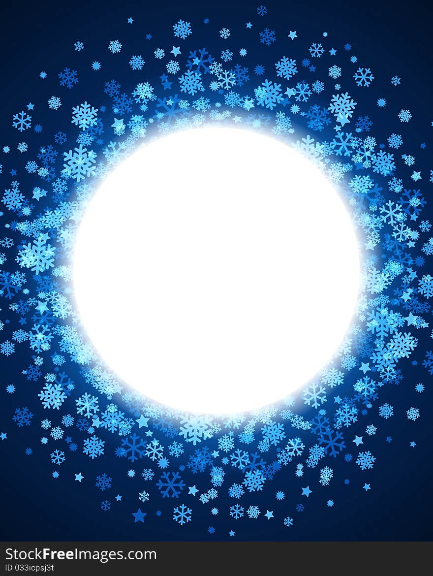 Blue Abstract With Snowflakes