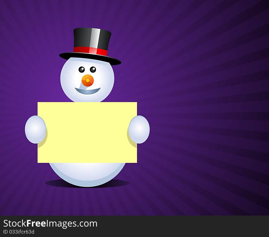 Snowman with banner