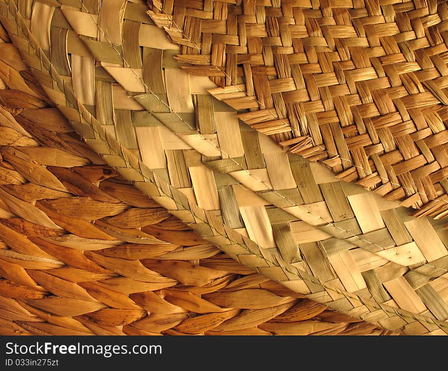 Circular rattan background - three layers of rattan