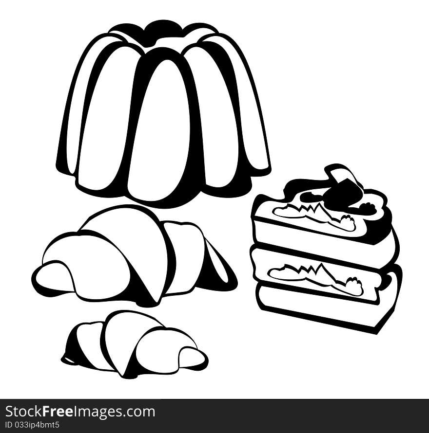 The image of sweet desserts. a vector illustration. The image of sweet desserts. a vector illustration