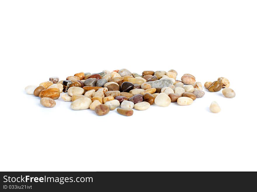 Relaxation from stones on a white background