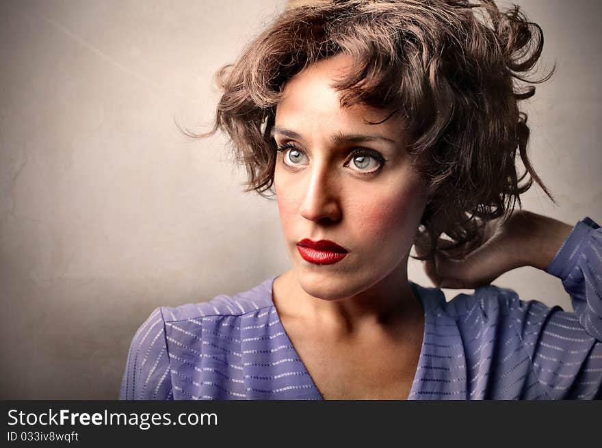 Beautiful woman with vintage hairstyle