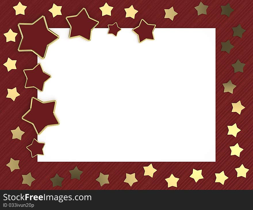 Christmas card with gold stars