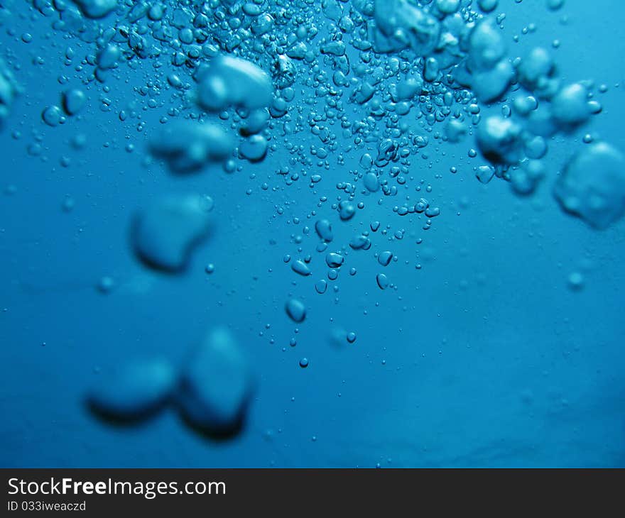 Air bubbles from undersea dive.