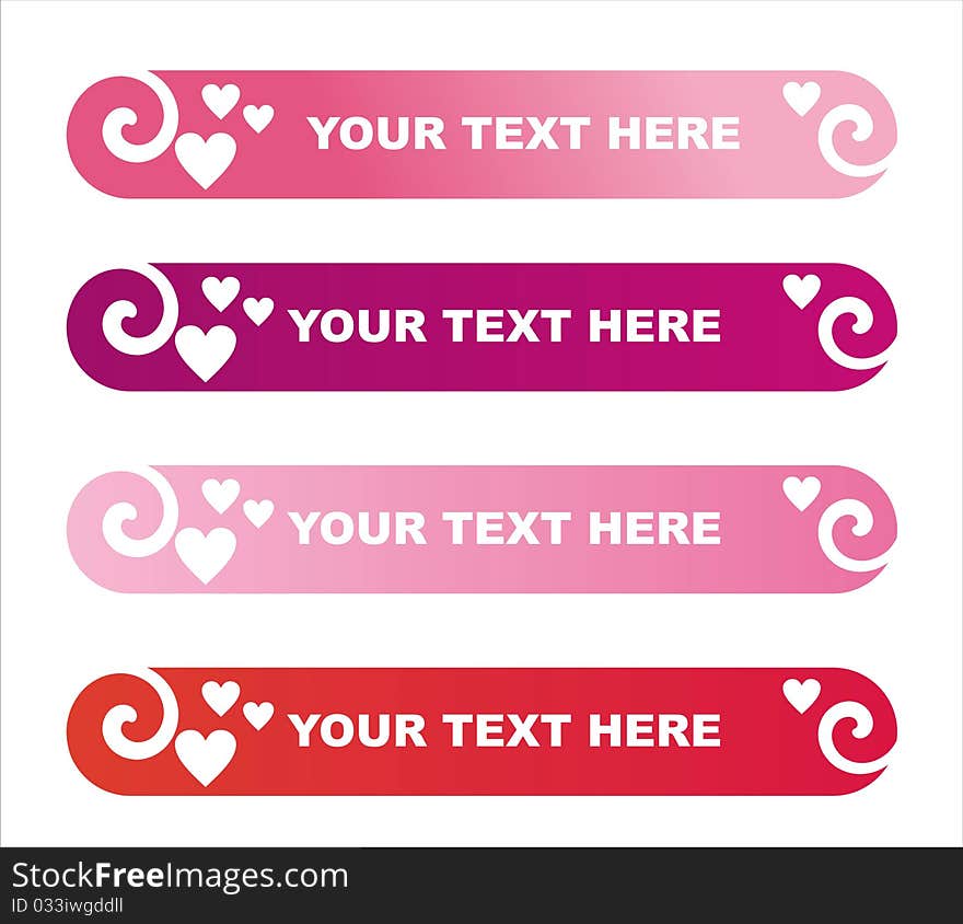 Set of 4 st. valentine's day banners