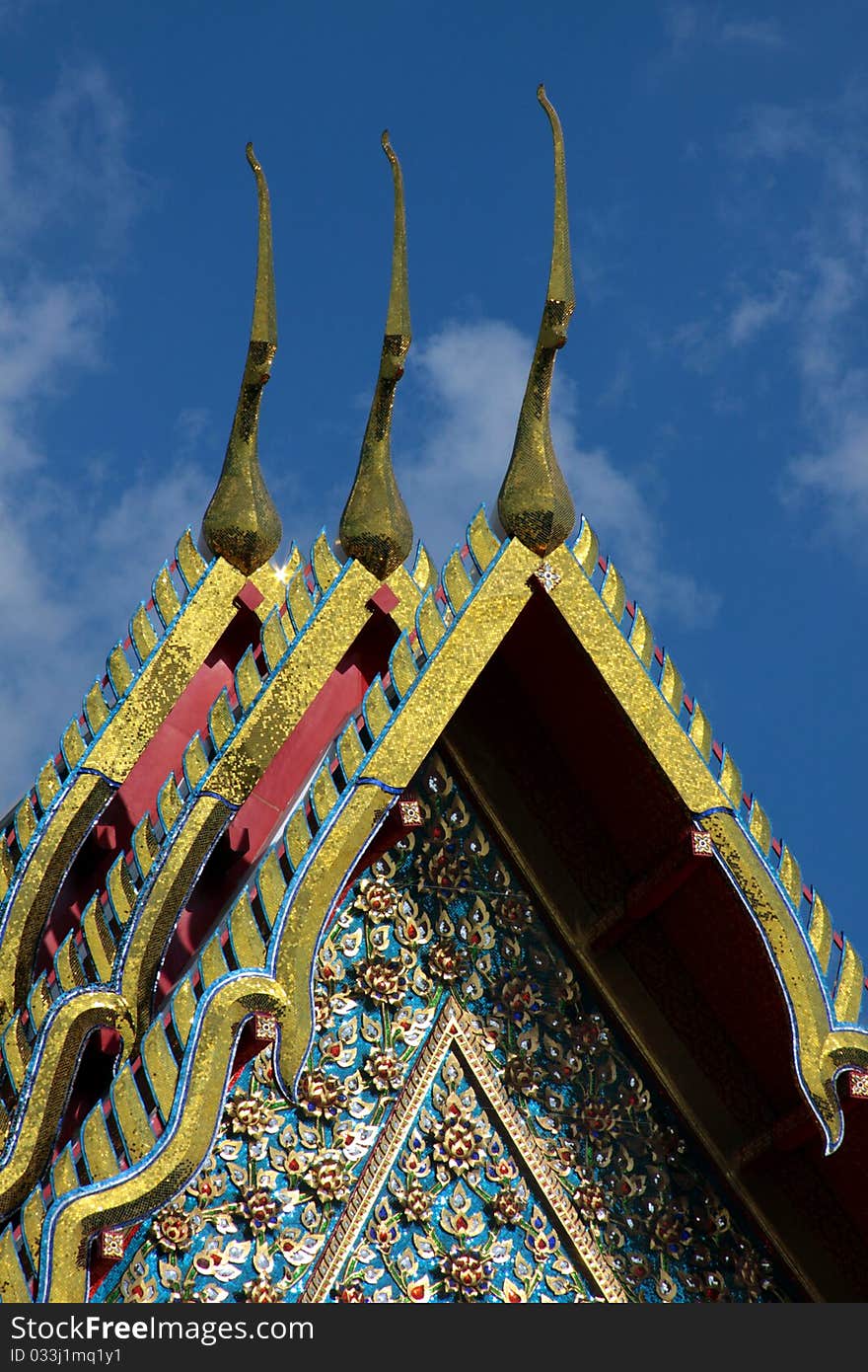 Details of the wat pho temple roof. Details of the wat pho temple roof