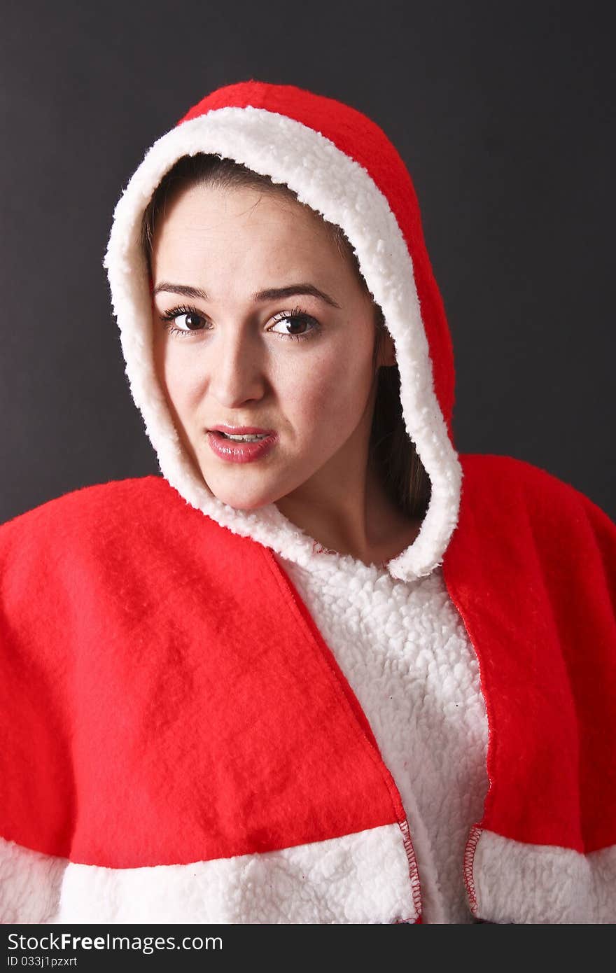 Portrait of a beautiful girl Santa