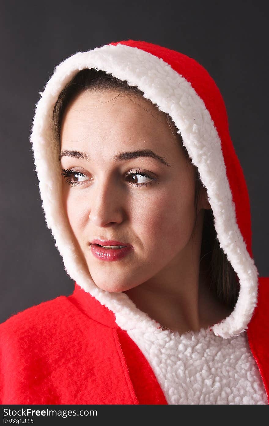 Portrait of a beautiful girl Santa