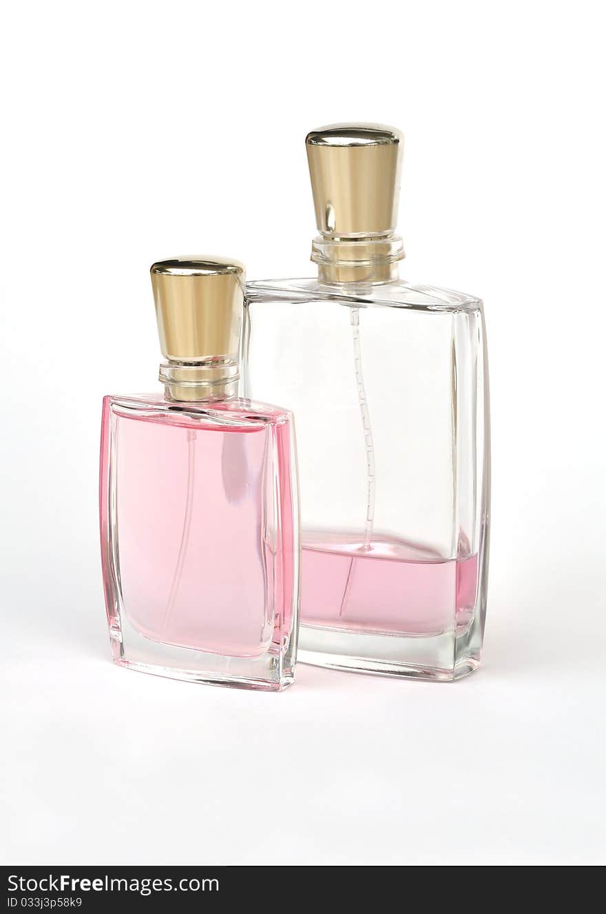 Two size of perfume bottle with different quantity.