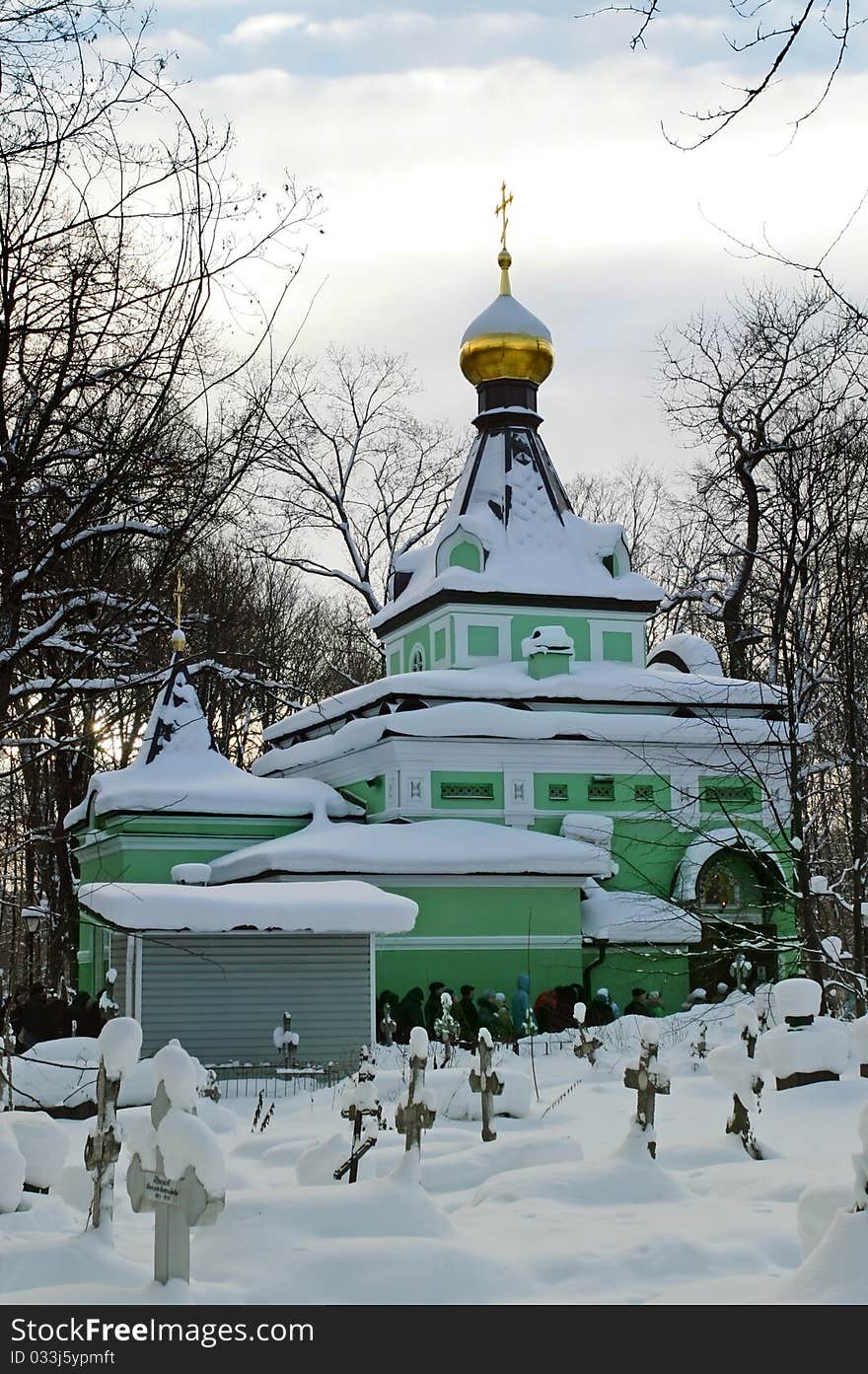 Church in a cemetery. St.-Petersburg. Russia