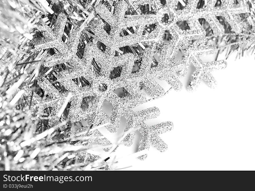 Christmas snowflake with festive garland