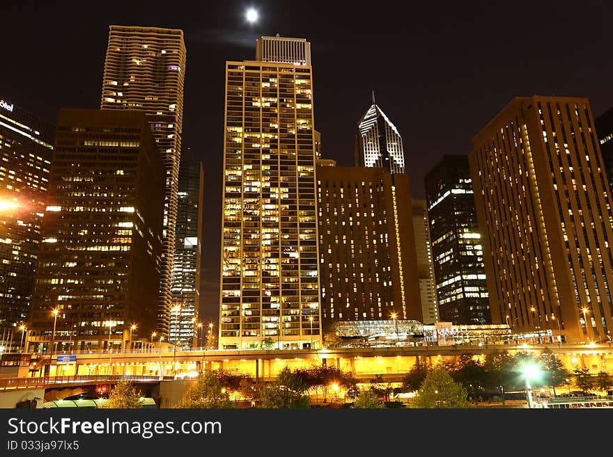 Downtown Chicago / USA at night