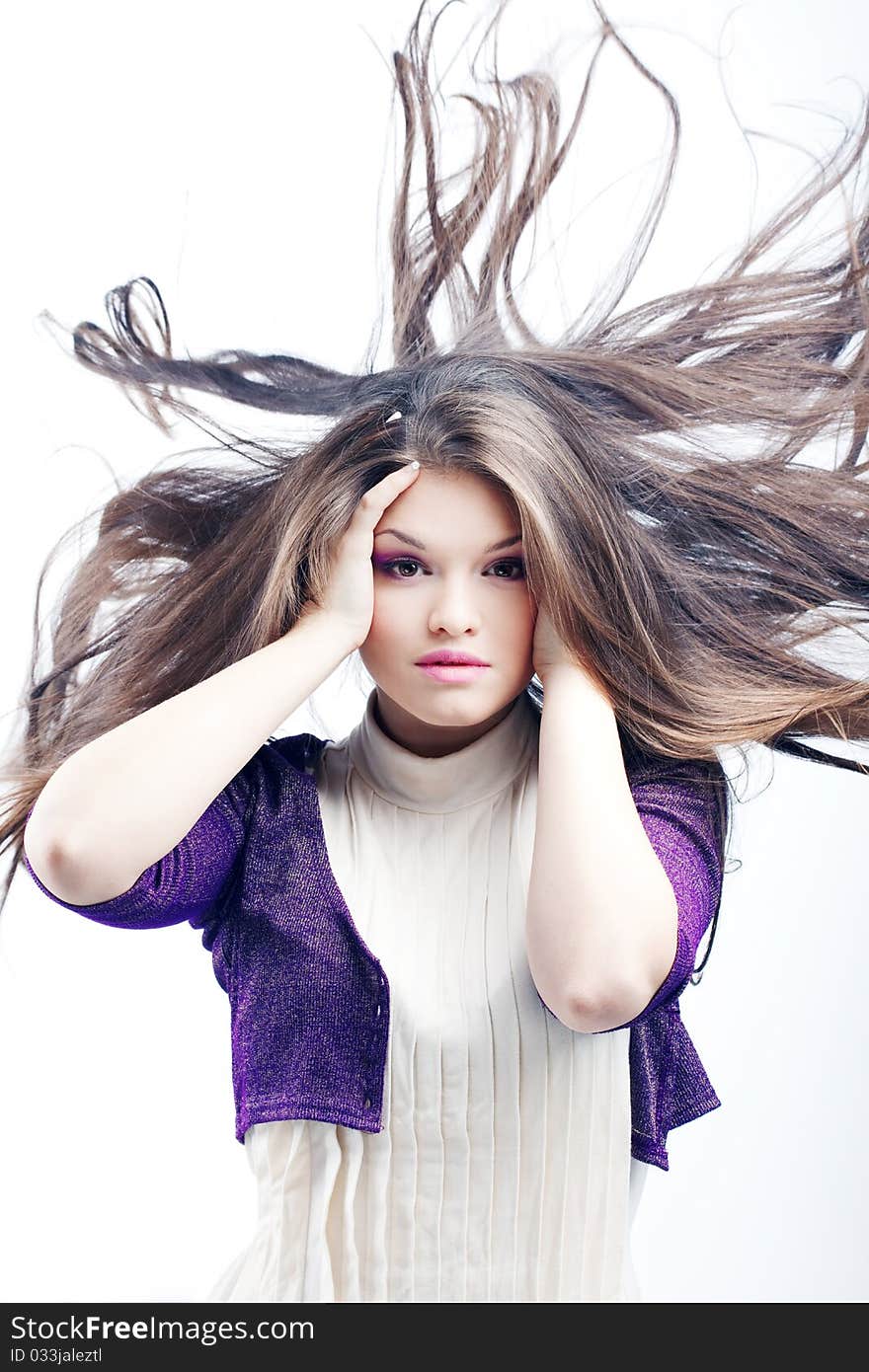 Young beautiful girl with long-hair