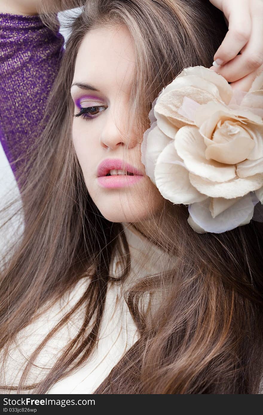 Young beautiful girl with long-hair