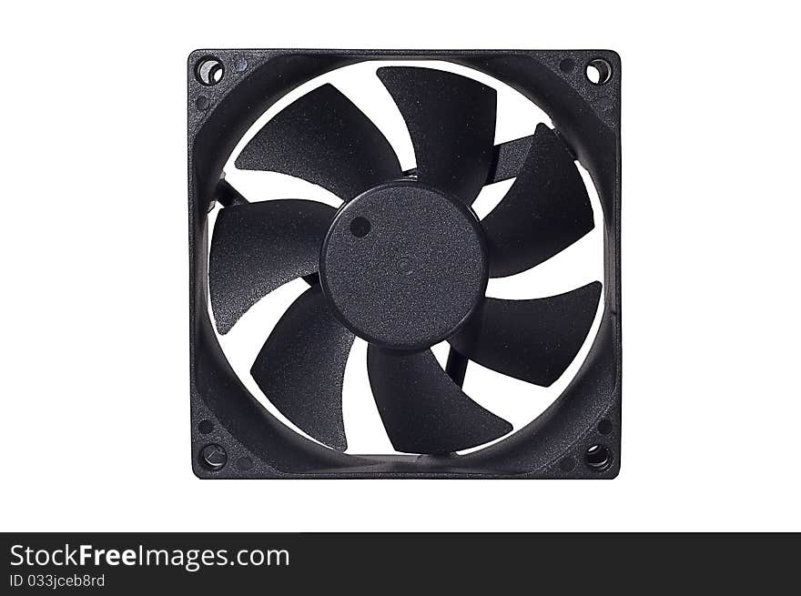 Isolated close-up of PS fan standing front. Isolated close-up of PS fan standing front